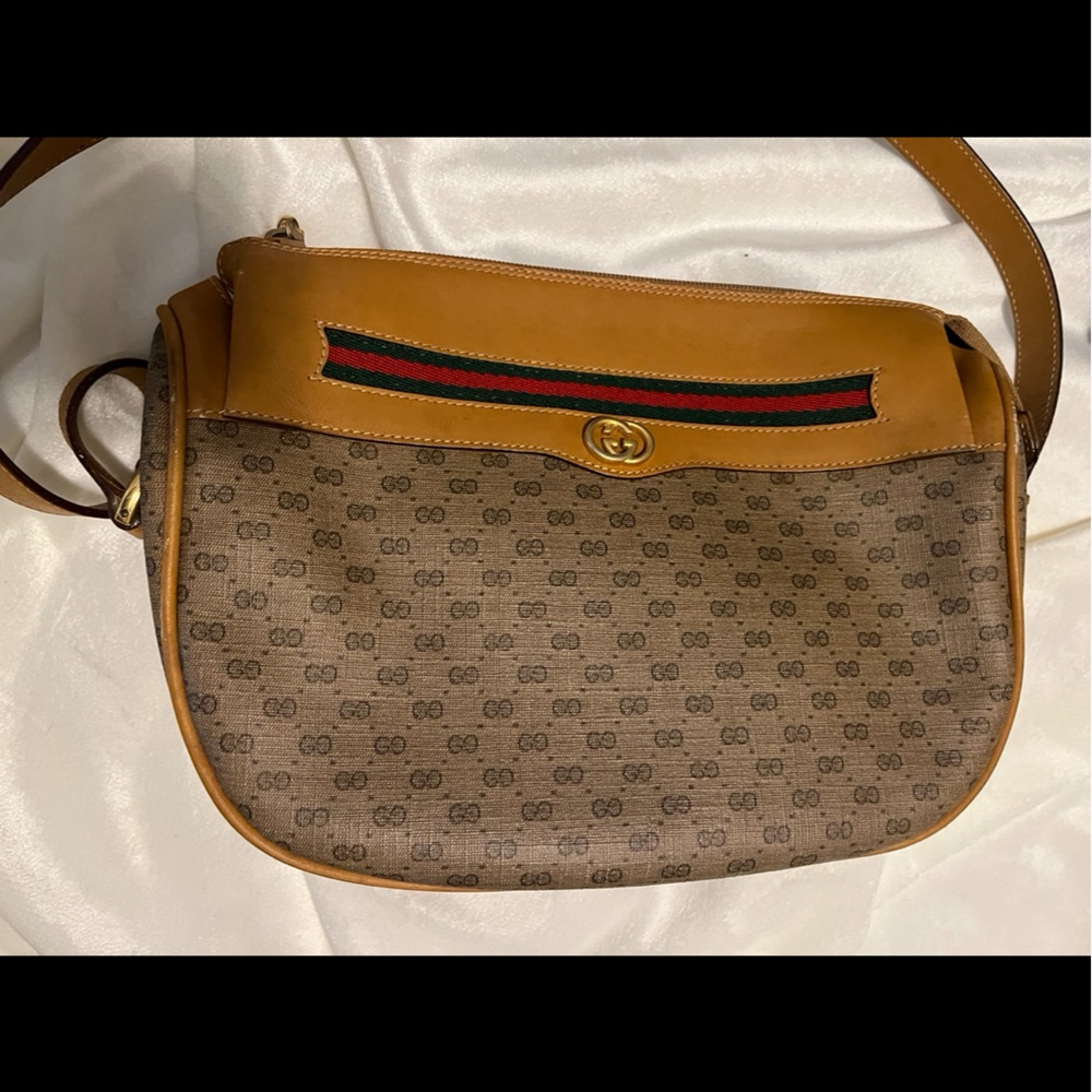 Gucci Tan and Brown Crossbody Bag